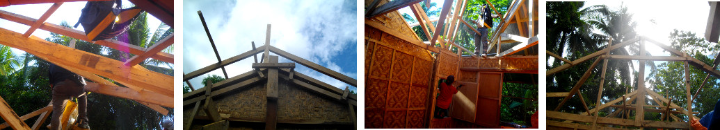 Images of tropical house roof being replaced