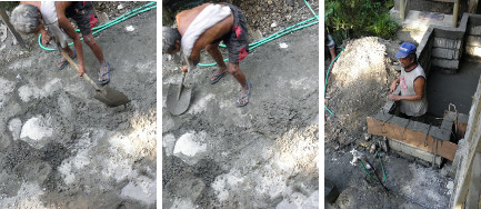 Images of constructing small water
          reservoir by hand