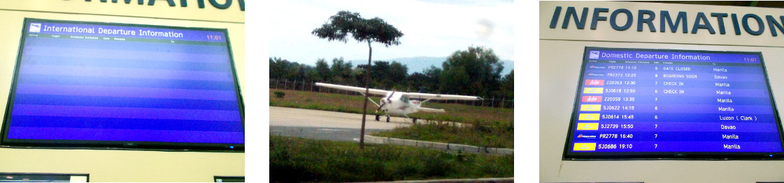 Images of departure boards at Panglao International
        airport