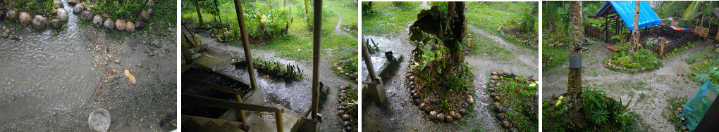 Images of rain water run-off during tropical rain