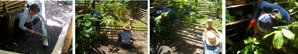 Images of goat pen under construction