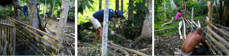 Images of goat pen under construction