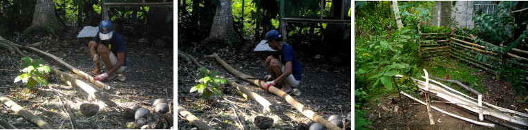 Images of goat pen under construction