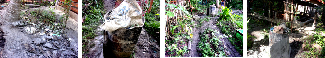 Images of rubbish in tropical backyard after builders
          have left