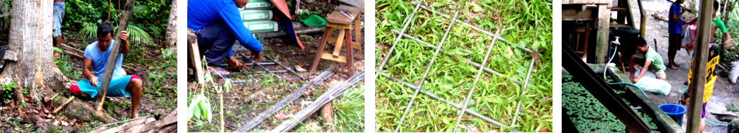 IMagws of construction of tropical backyard pig pen