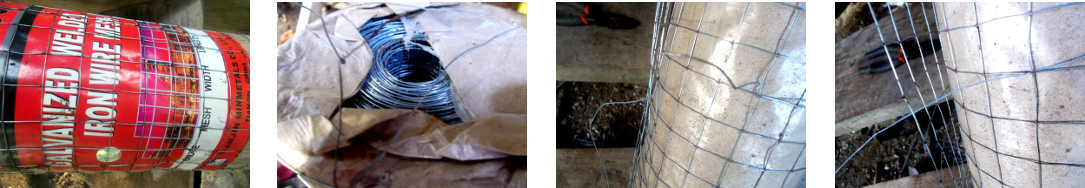 Images of fencing material being
        unwrapped