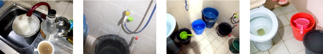Images of no tap water in tropical home