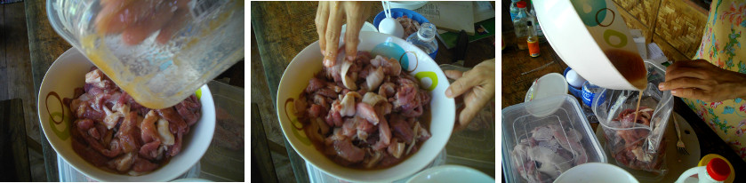 Images of making homemade Tocino