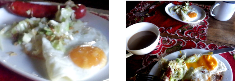 Images of breakfast in tropical home