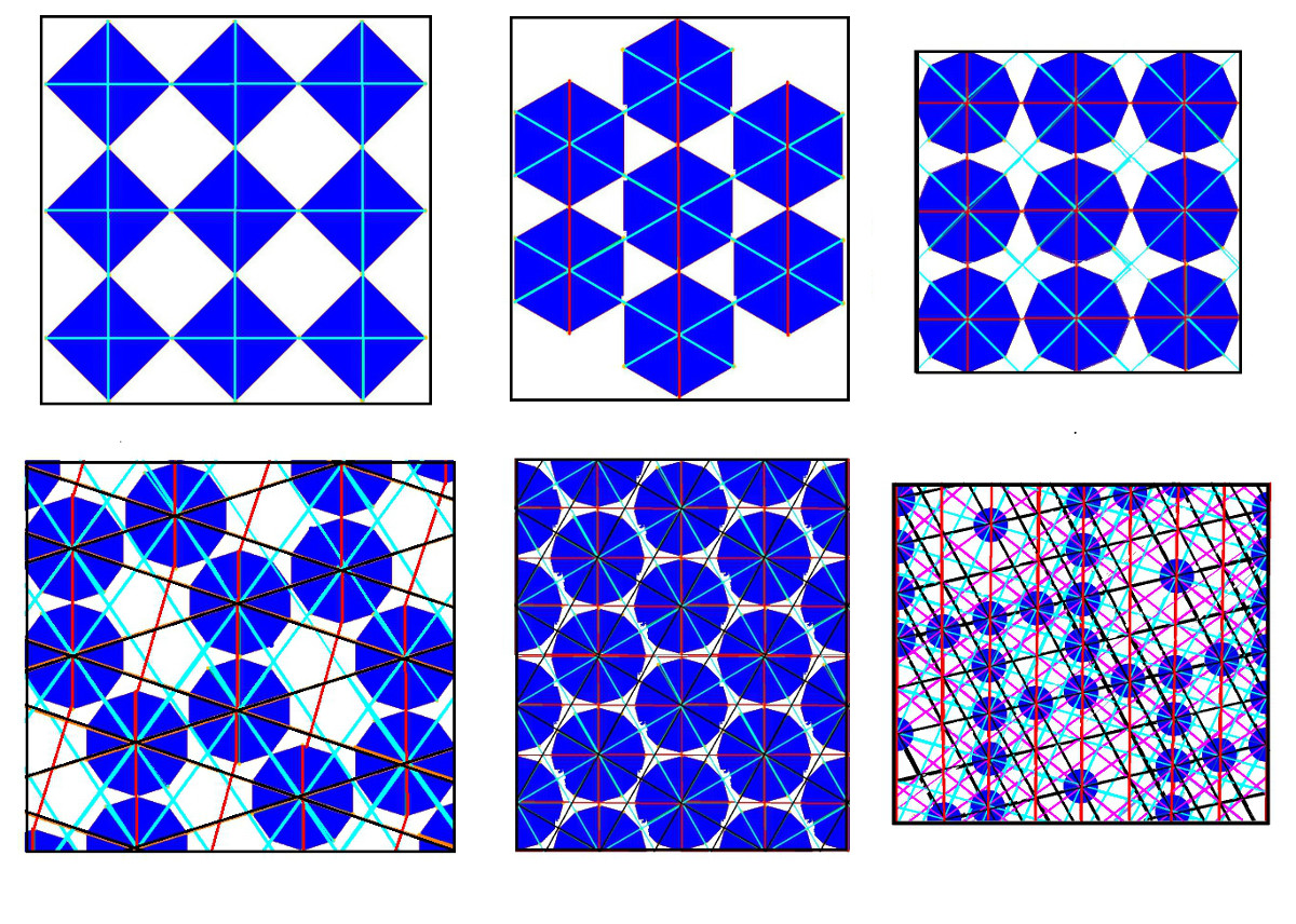 Images of n-dimensional Grid spaces
        with 2 to 7 dimensions