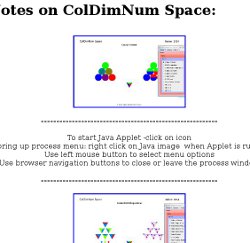 Visual link to
          notes on ColDimNum Java programme
