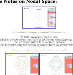 Visual link to
          notes on "Nodal Space" Java programme